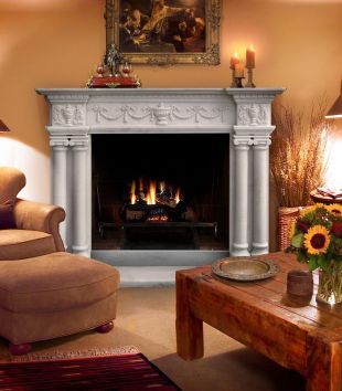 Stone column mantel,Marble mantel ,European mantel -BL053