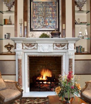 Stone column mantel,Marble mantel ,European mantel -BL054