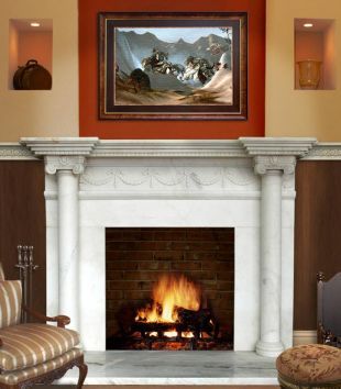Stone column mantel,Marble mantel ,European mantel -BL056