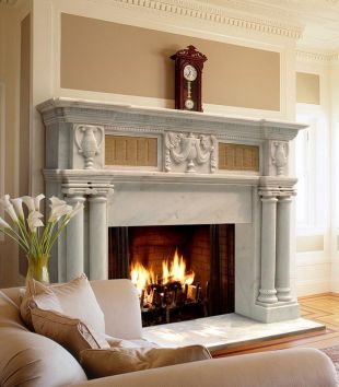 Stone column mantel,Marble mantel ,European mantel -BL059