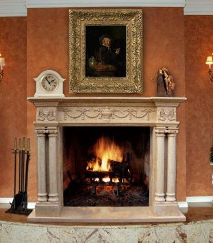 Stone column mantel,Marble mantel ,European mantel -BL060