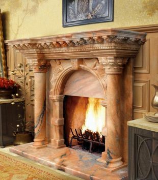 Stone column mantel,Marble mantel ,European mantel -BL063