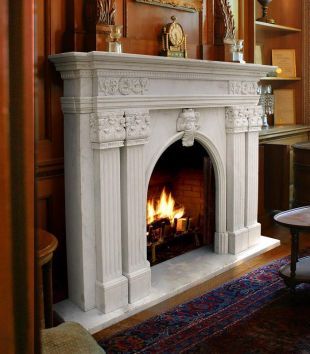 Stone column mantel,Marble mantel ,European mantel -BL065
