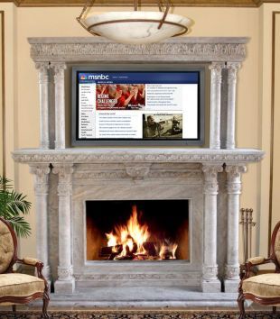 Stone column mantel,Marble mantel ,European mantel -BL066