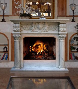 Stone column mantel,Marble mantel ,European mantel -BL068
