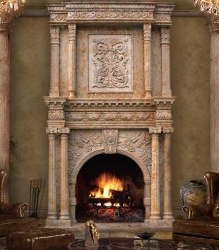 Stone column mantel,Marble mantel ,European mantel -BL073