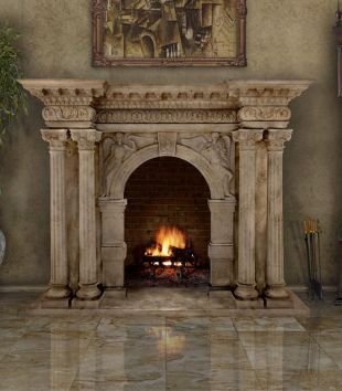 Stone column mantel,Marble mantel ,European mantel -BL077