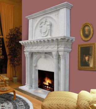 Stone column mantel,Marble mantel ,European mantel -BL080