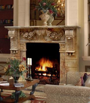 Stone floral mantel,Marble mantel ,European mantel -BL093