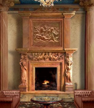 Stone statues mantel,Marble mantel ,European mantel -BL259