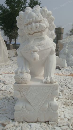 QuYang stone carving QuYang sculpture Animal carving chinese lion - SZ030