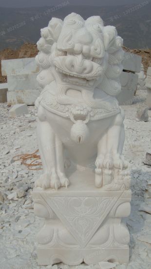 QuYang stone carving QuYang sculpture Animal carving chinese lion - SZ031