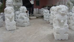 QuYang stone carving QuYang sculpture Animal carving chinese lion - SZ035