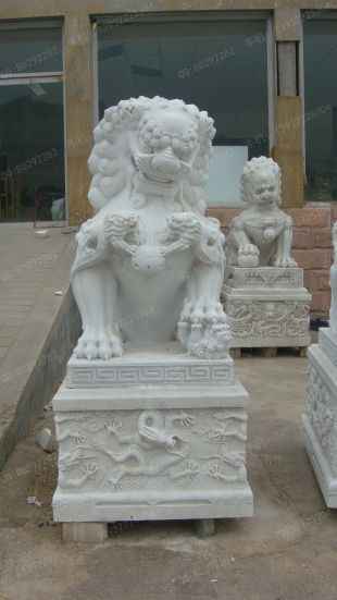 QuYang stone carving QuYang sculpture Animal carving chinese lion - SZ036