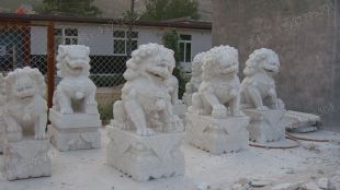 QuYang stone carving QuYang sculpture Animal carving chinese lion - SZ039