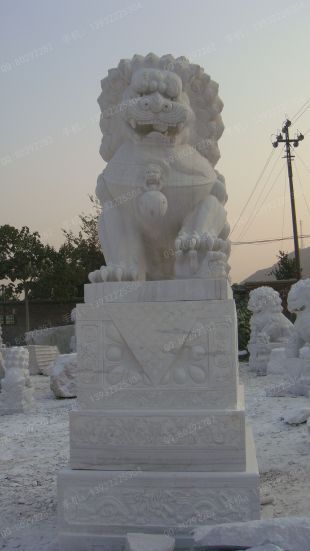 QuYang stone carving QuYang sculpture Animal carving chinese lion - SZ042