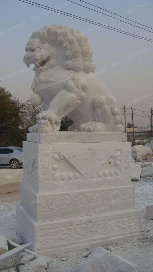 QuYang stone carving QuYang sculpture Animal carving chinese lion - SZ043