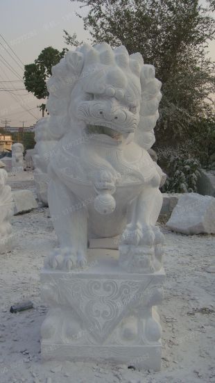 QuYang stone carving QuYang sculpture Animal carving chinese lion - SZ046