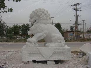 QuYang stone carving QuYang sculpture Animal carving chinese lion - SZ050