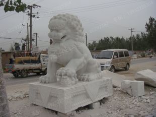 QuYang stone carving QuYang sculpture Animal carving chinese lion - SZ051