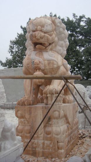 QuYang stone carving QuYang sculpture Animal carving chinese lion - SZ053
