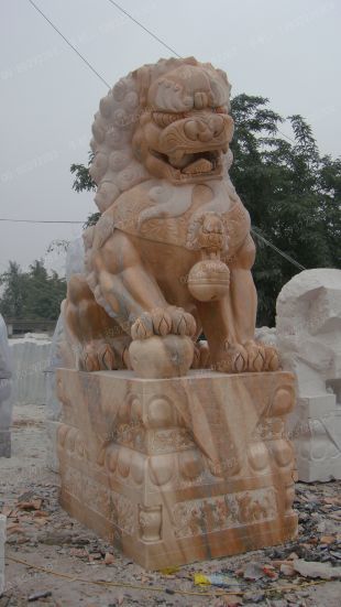 QuYang stone carving QuYang sculpture Animal carving chinese lion - SZ054