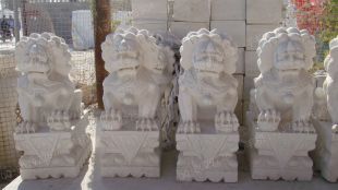 QuYang stone carving QuYang sculpture Animal carving chinese lion - SZ056