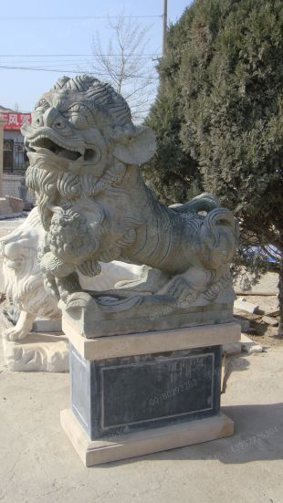 QuYang stone carving QuYang sculpture Animal carving chinese lion - SZ058