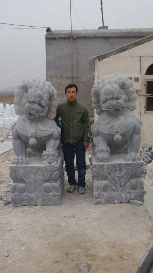 QuYang stone carving QuYang sculpture Animal carving chinese lion - SZ064