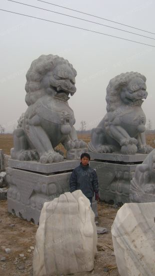 QuYang stone carving QuYang sculpture Animal carving chinese lion - SZ067