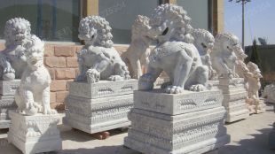 QuYang stone carving QuYang sculpture Animal carving chinese lion - SZ080