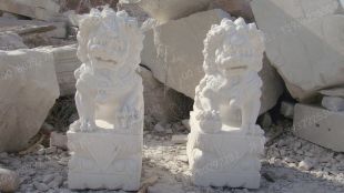 QuYang stone carving QuYang sculpture Animal carving chinese lion - SZ084