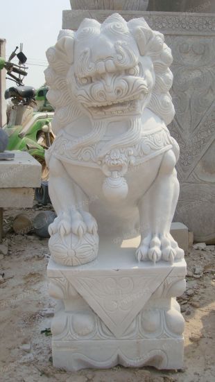 QuYang stone carving QuYang sculpture Animal carving chinese lion - SZ085
