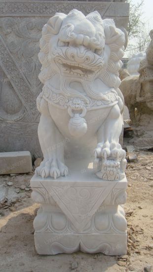 QuYang stone carving QuYang sculpture Animal carving chinese lion - SZ086