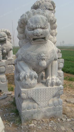 QuYang stone carving QuYang sculpture Animal carving chinese lion - SZ088