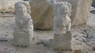 QuYang stone carving QuYang sculpture Animal carving chinese lion - SZ095