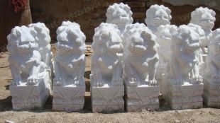 QuYang stone carving QuYang sculpture Animal carving chinese lion - SZ100