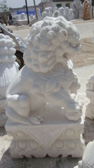 QuYang stone carving QuYang sculpture Animal carving chinese lion - SZ109