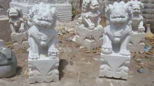QuYang stone carving QuYang sculpture Animal carving chinese lion - SZ111