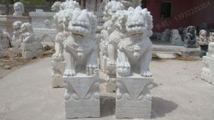 QuYang stone carving QuYang sculpture Animal carving chinese lion - SZ112