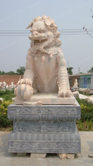 QuYang stone carving QuYang sculpture Animal carving chinese lion - SZ120