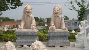 QuYang stone carving QuYang sculpture Animal carving chinese lion - SZ122