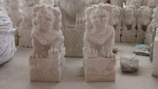 QuYang stone carving QuYang sculpture Animal carving chinese lion - SZ128