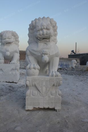 QuYang stone carving QuYang sculpture Animal carving chinese lion - SZ143