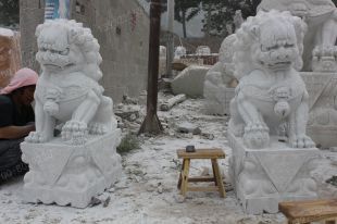 QuYang stone carving QuYang sculpture Animal carving chinese lion - SZ166