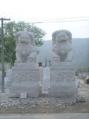 QuYang stone carving QuYang sculpture Animal carving chinese lion - SZ239