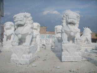 QuYang stone carving QuYang sculpture Animal carving chinese lion - SZ243
