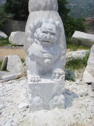 QuYang stone carving QuYang sculpture Animal carving chinese lion - SZ245