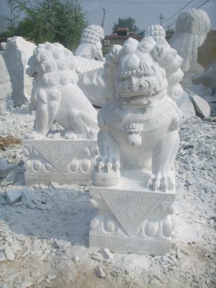 QuYang stone carving QuYang sculpture Animal carving chinese lion - SZ248