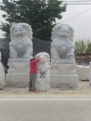 QuYang stone carving QuYang sculpture Animal carving chinese lion - SZ252